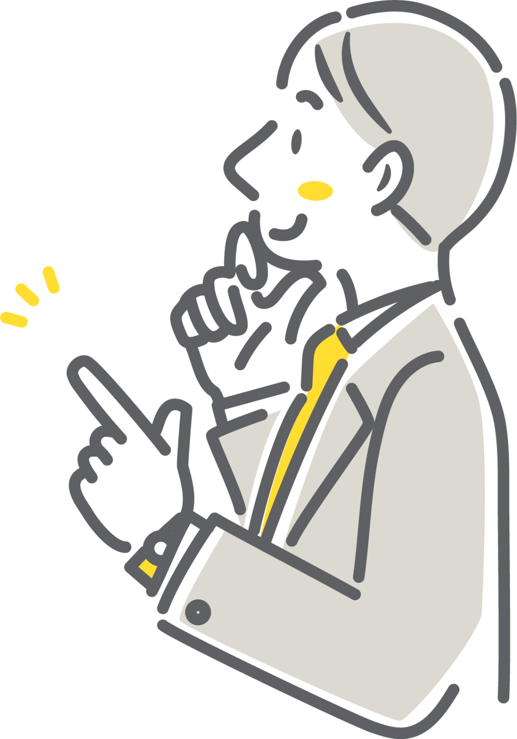 相談する障がい者グループホームの男性コンサルタントのイラスト